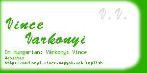 vince varkonyi business card